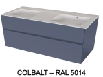 Meuble avec vasque Solid-Surface, finition bois ou couleurs, deux tiroirs à onglet, Largeur 120 et 140 cm, P. 45 cm, Hauteur 56 cm, Stock disponible, LIVRAISON OFFERTE